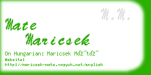 mate maricsek business card